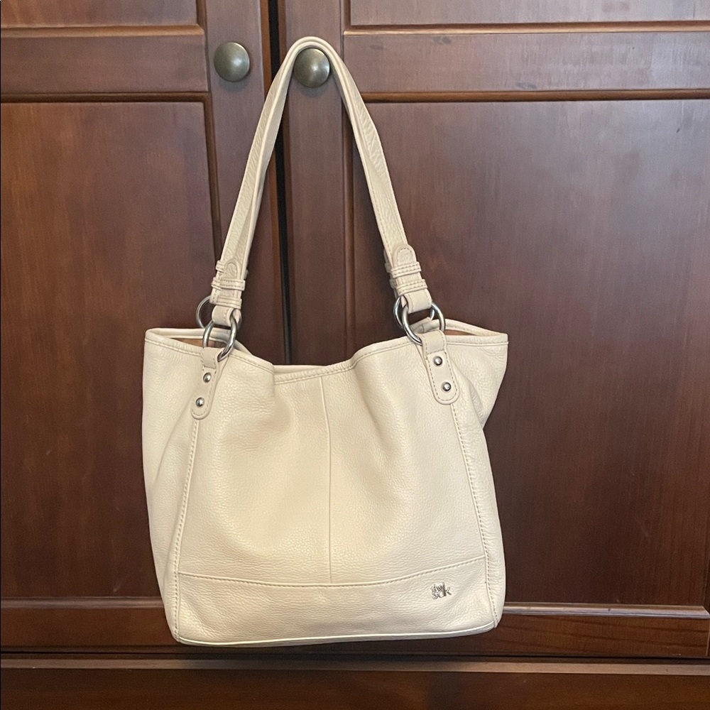 The Sak Cream Leather Tote Bag